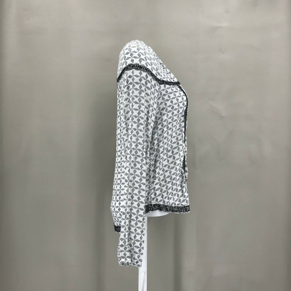 Gap V Neck Geometric Print Gypsy Top Blouse Sz XS - Picture 5 of 8